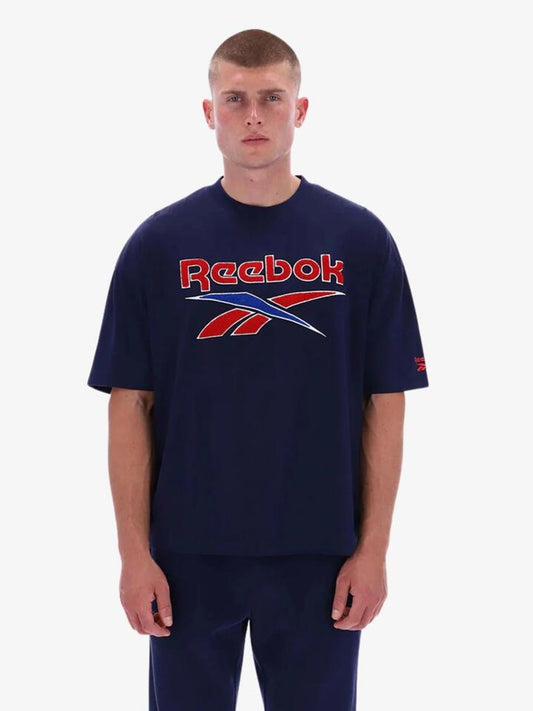 Image of T-Shirts. Productname: Reebok Morehead Vintage Ss Tee in Vector Navy colour by brand - Reebok