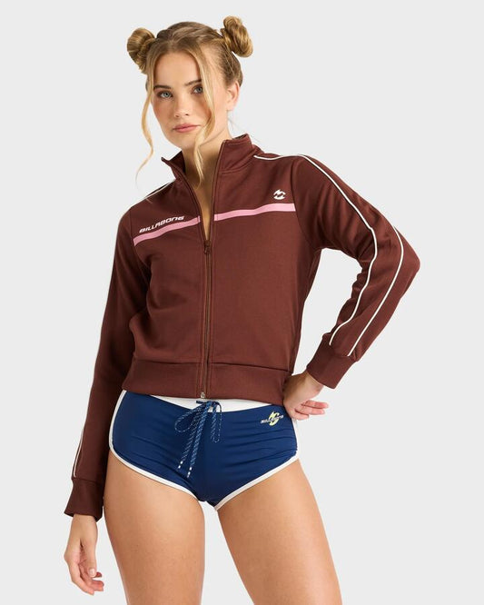 Image of Coats & Jackets. Product name - Billabong Womens Supalove Full Zip Jacket Choc Chip in Choc Chip colour by brand - Billabong