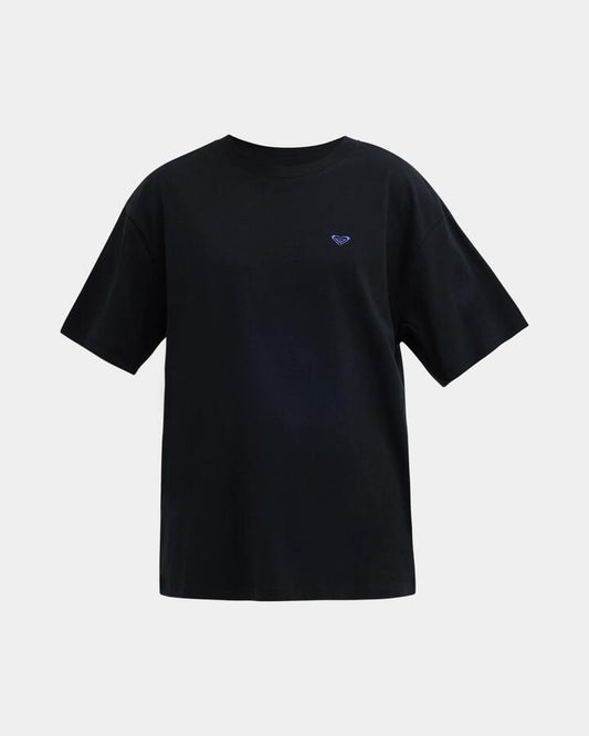 Image of T-Shirts. Product name - Roxy Womens Heart Into It T-Shirt Black in Black colour by brand - Roxy