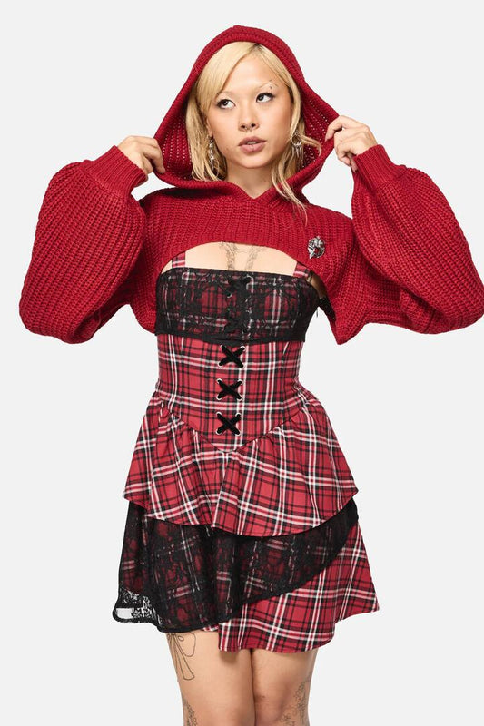 Image of Cardigans. Productname: Lil Red Hooded Sleeve in Red colour by brand - Black Friday