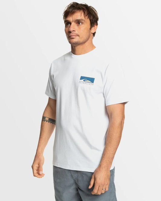Image of T-Shirts. Product name - Quiksilver Mens Boxed Out T-Shirt White in White colour by brand - Quiksilver