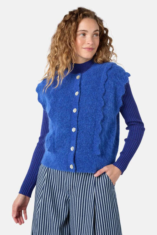 Image of Coats & Jackets. Product name - Sweethearts Vest in Navy colour by brand - Gorman