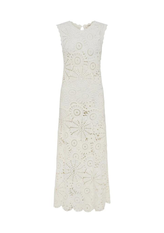 Image of Dresses. Productname: Anouk Crochet Maxi Dress | MOS The Label in Ivory colour by brand - MOS The Label