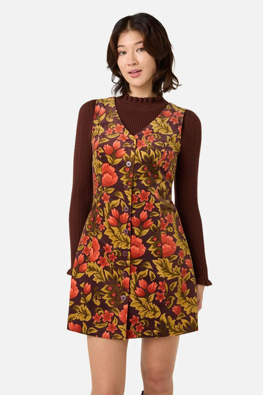 Image of Dresses. Productname: Azura Velvet Pinafore Dress in Rust colour by brand - Princess Highway