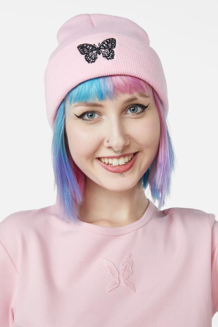 Image of Hats. Productname: Meta Fantasy Beanie in Pink colour by brand - Dangerfield
