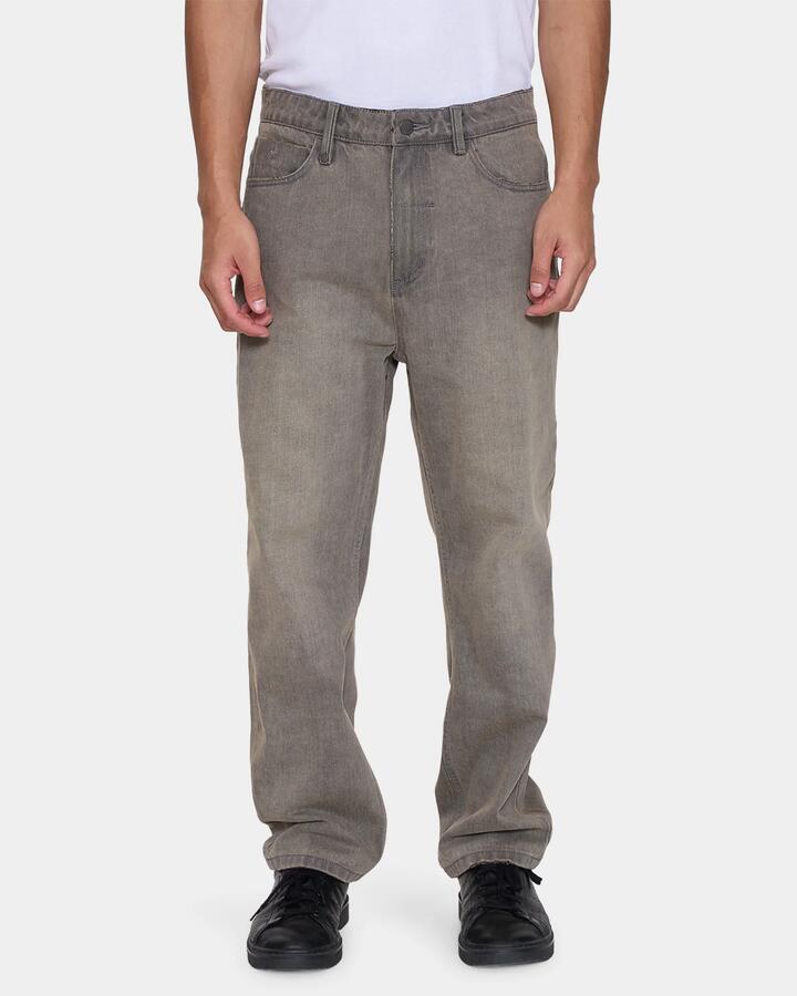 Image of Jeans. Product name - Thrills Mens Slacker Relaxed Denim Jeans New Grey in New Grey colour by brand - Thrills