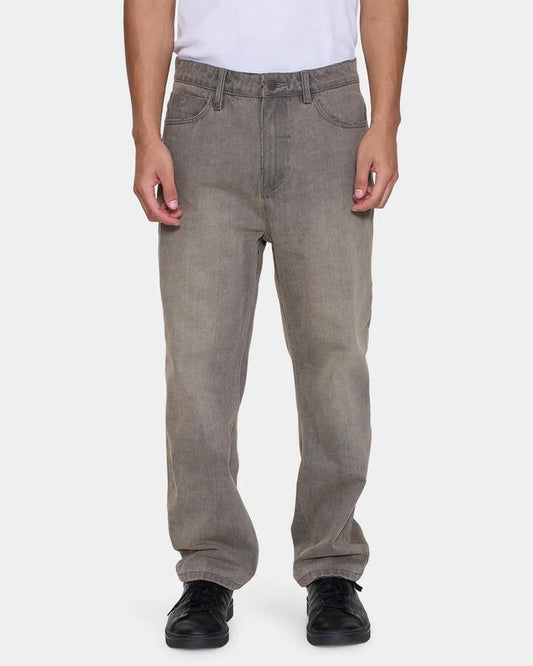 Image of Jeans. Product name - Thrills Mens Slacker Relaxed Denim Jeans New Grey in New Grey colour by brand - Thrills