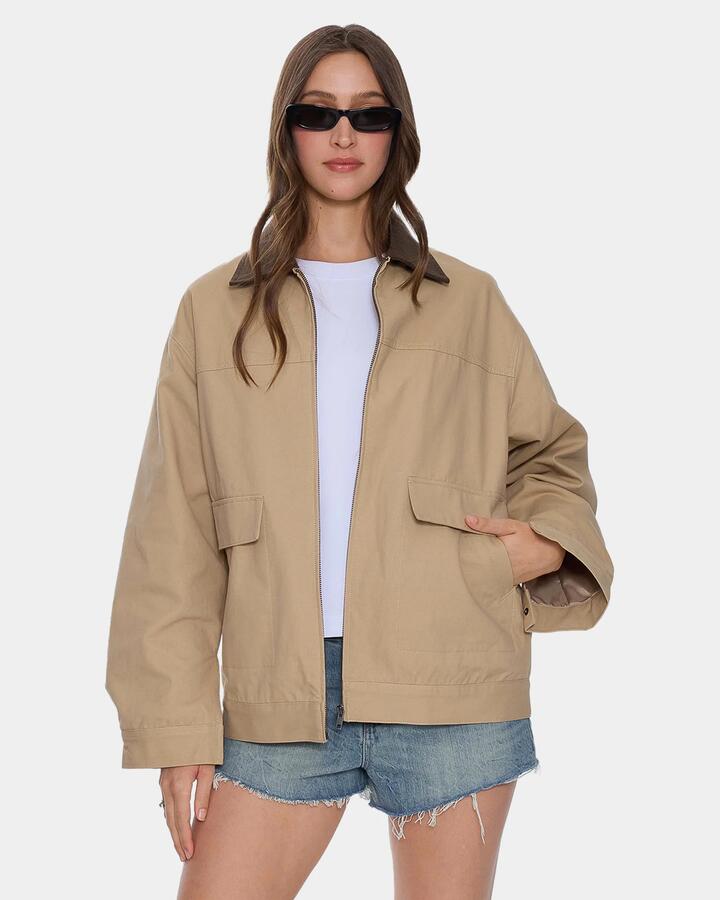 Image of Coats & Jackets. Product name - Thrills Womens Robbie Chore Coach Jacket Camel in Camel colour by brand - Thrills