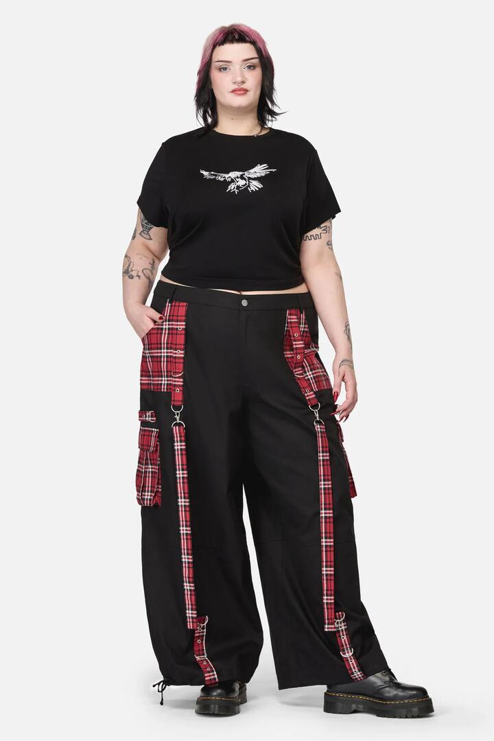 Image of Others. Productname: Curve Louve Punk Tartan Cargo in Red/Black colour by brand - Black Friday