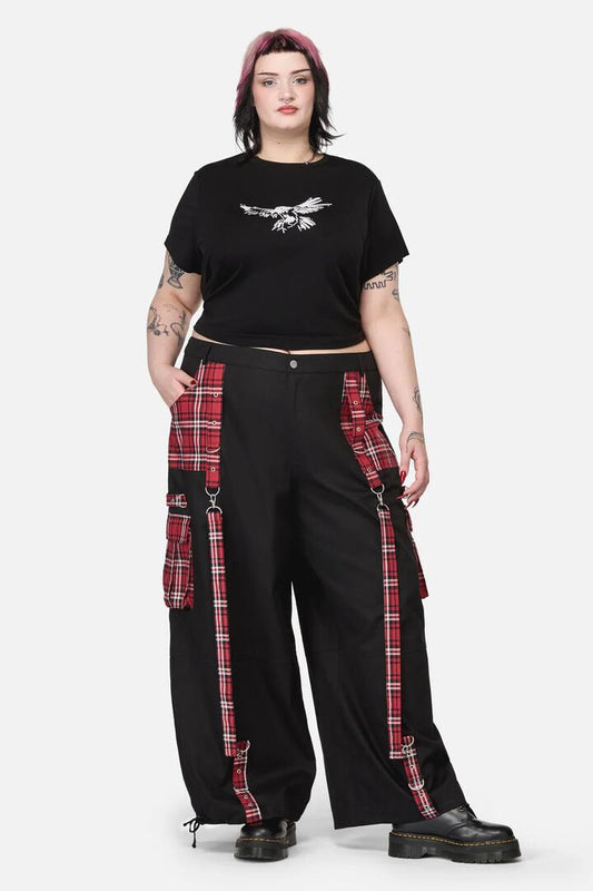 Image of Others. Productname: Curve Louve Punk Tartan Cargo in Red/Black colour by brand - Black Friday