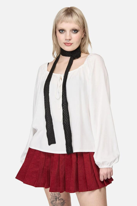 Image of Scarves & Shawls. Productname: Black Narrow Daisy Pin Scarf in Black colour by brand - Dangerfield