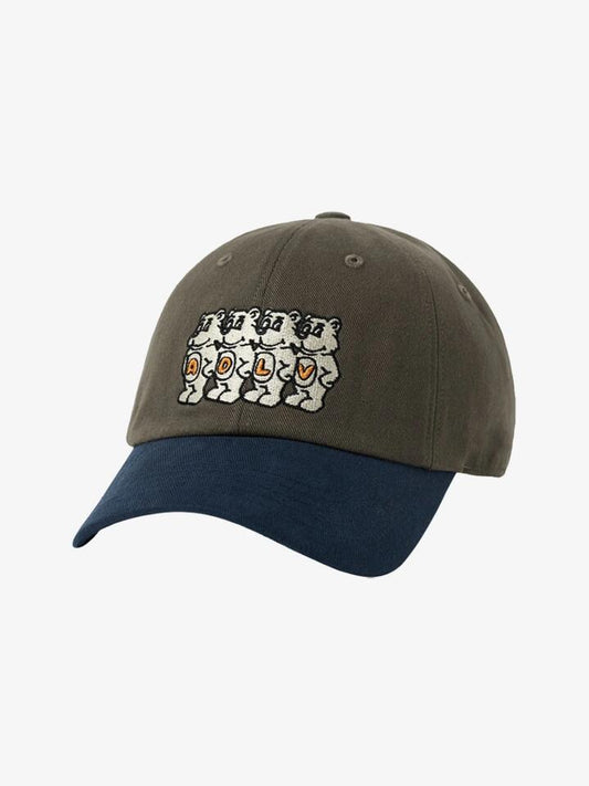 Image of Hats. Productname: ADLV Ac Bear Embroidery Two-Tone Ball Cap ONE SIZE Green in Green colour by brand - ADLV