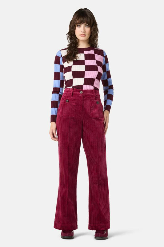 Image of a model wearing Pants. Product name - Pesto Chilli Cord Pant in Green colour by brand - Gorman