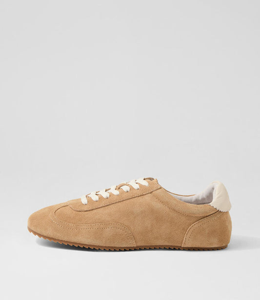 Image of Sneakers. Product name - Liloa Camel Cream Suede Sneakers in Camel-Cream colour by brand - MOLLINI