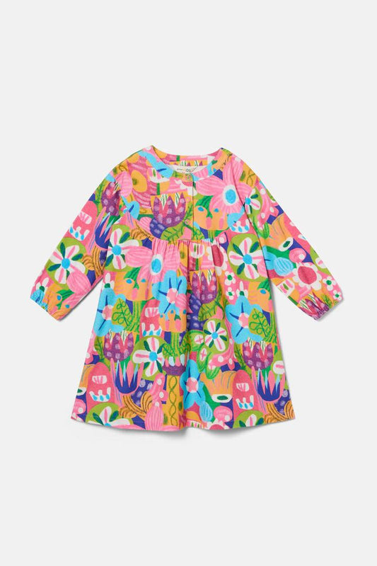 Image of Dresses. Product name - Bold Floral Kids Dress in Multi colour by brand - Gorman