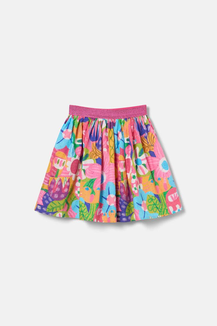 Image of a model wearing Skirts. Product name - Bold Floral Kids Skirt in Multi colour by brand - Gorman