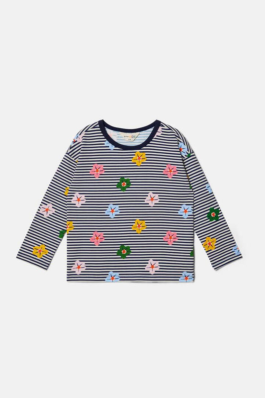 Image of T-Shirts. Product name - Spotty Floral Stripe Kids T-Shirt in Multi colour by brand - Gorman