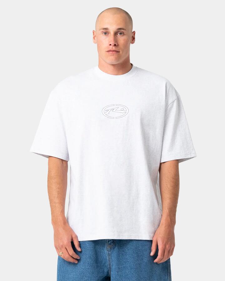 Image of T-Shirts. Product name - Rusty Mens Turbo T-Shirt Ecru Marle in Ecru Marle colour by brand - Rusty