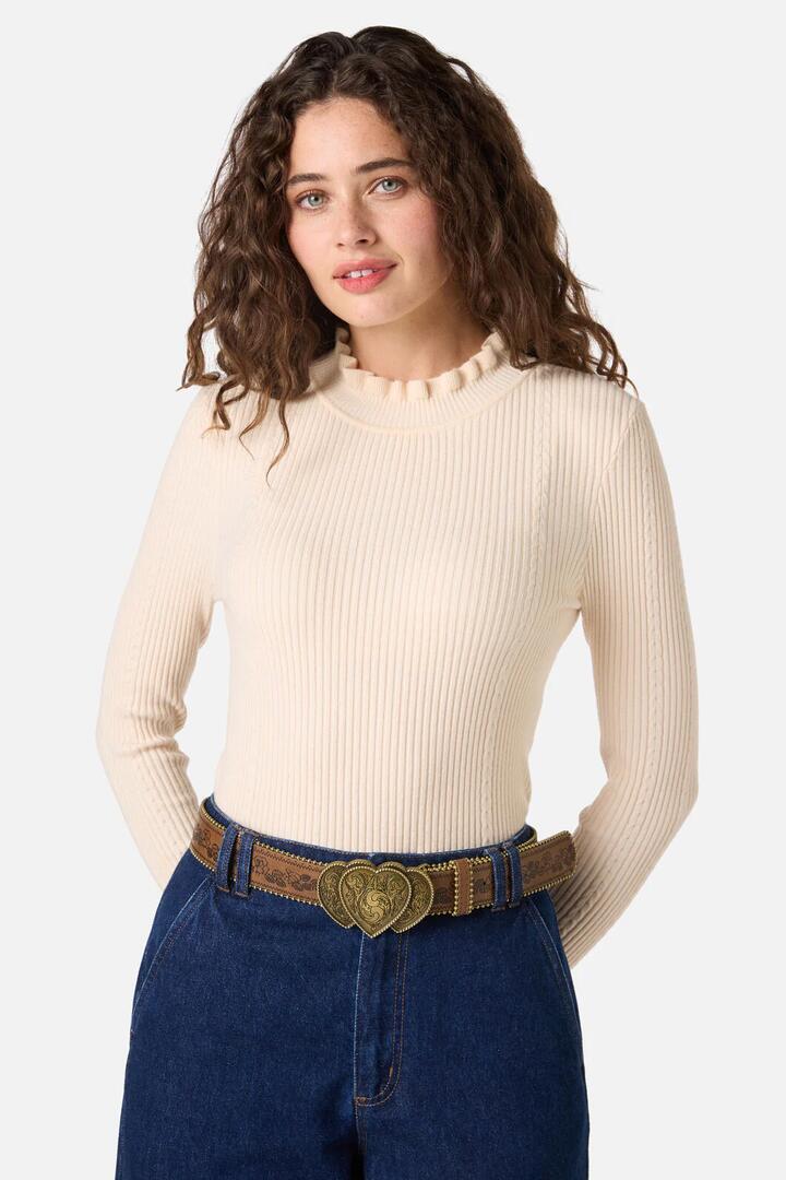 Image of Belts. Productname: Detailed Heart Buckle Belt in Tan colour by brand - Princess Highway