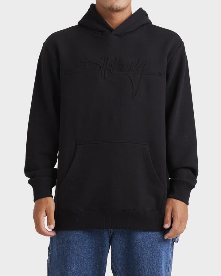 Image of a model wearing Outerwear. Product name - Billabong Tonal Boss Pop Hood Black in Black colour by brand - Billabong