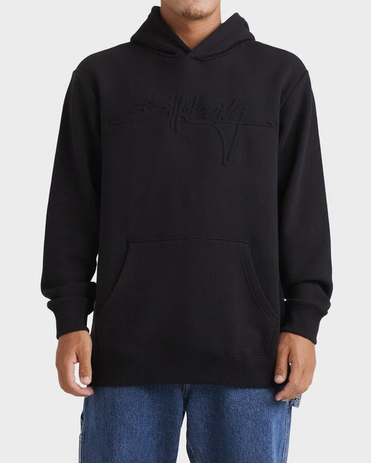 Image of a model wearing Outerwear. Product name - Billabong Tonal Boss Pop Hood Black in Black colour by brand - Billabong