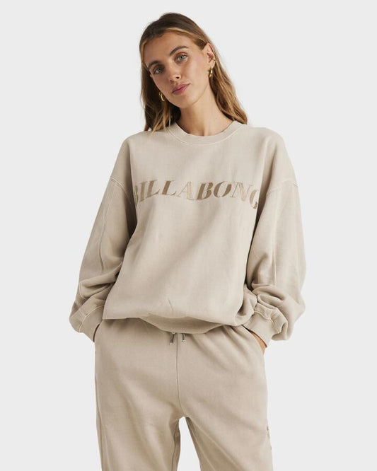 Image of Accessories. Product name - Billabong Womens Baseline Kendall Crew Neck Coyote in Coyote colour by brand - Billabong