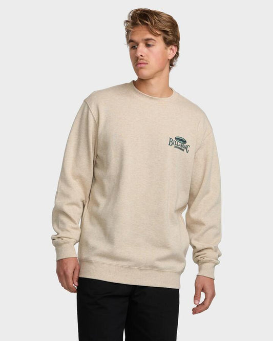 Image of a model wearing Shorts. Product name - Billabong Mens Shorts Sands Crew Neck Oatmeal Heather in Oatmeal Heather colour by brand - Billabong