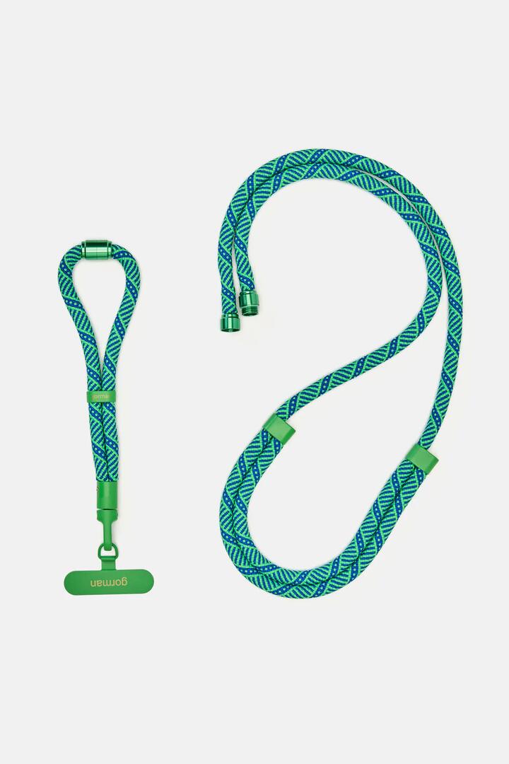 Image of Mobile Phone Cases. Product name - Phone Strap Green in Multi colour by brand - Gorman