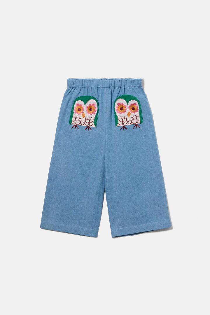 Image of Jeans. Product name - Owl Pocket Denim Kids Pant in Denim colour by brand - Gorman