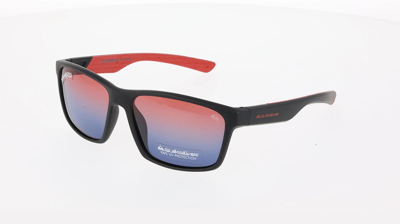 Image of Sunglasses. Product name - Quiksilver Sandbar Rubberised Polarised Sunglasses Rubberized Black in Rubberized Black colour by brand - Quiksilver