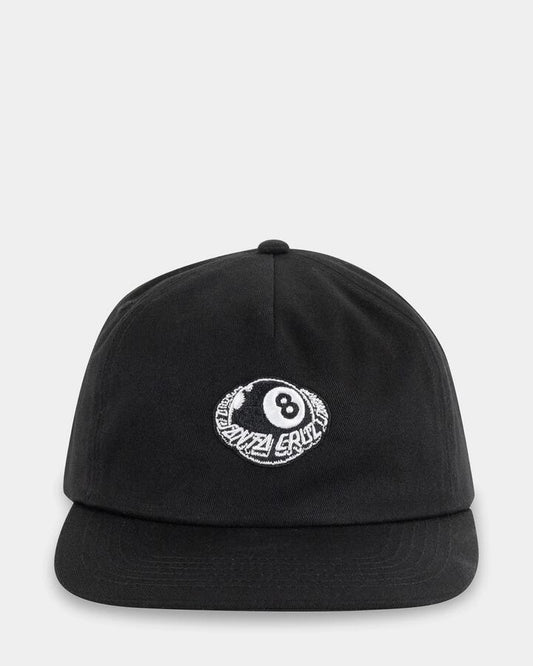 Image of Hats. Product name - Santa Cruz Mens Winkowski Eighth Planet Snapback Cap Black in Black colour by brand - Santa Cruz