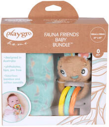 Image of Baby Toys & Activity Equipment. Product name - Playgro Fauna Friends Baby Wrap And Rattle Set in colour by brand - Toymate