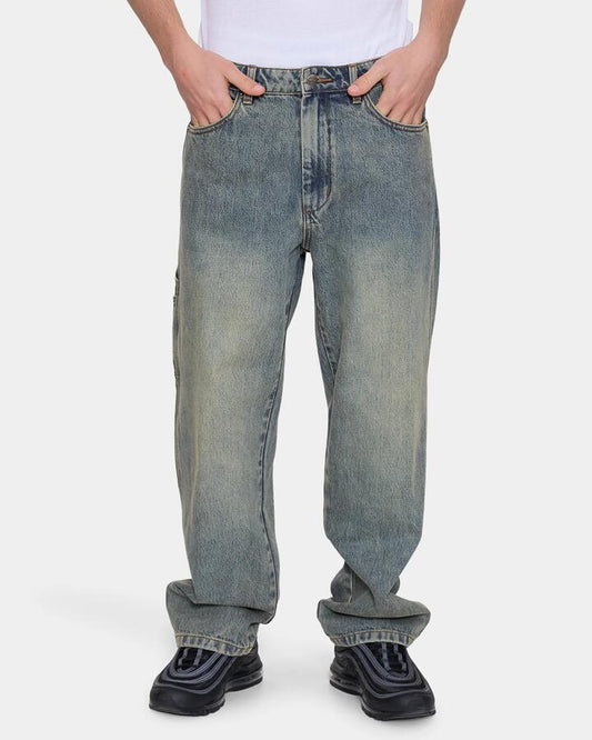 Image of Jeans. Product name - Worship Mens Plain Sight Carpenter Denim Jeans Corrosive in Corrosive colour by brand - Worship