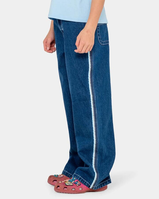 Image of Jeans. Product name - Rusty Girls 8-16 Flip Girl Low Rise Denim Jeans Deep Sea Blue in Deep Sea Blue colour by brand - Rusty
