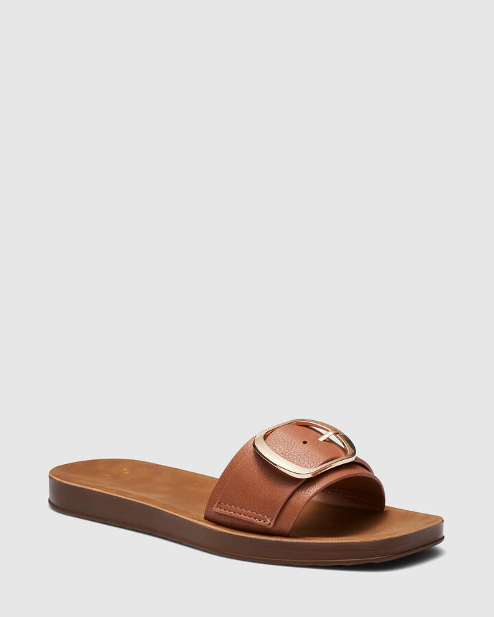 Image of Sandals. Product name - Santino Tan Vegan Sandals in Tan colour by brand - Novo