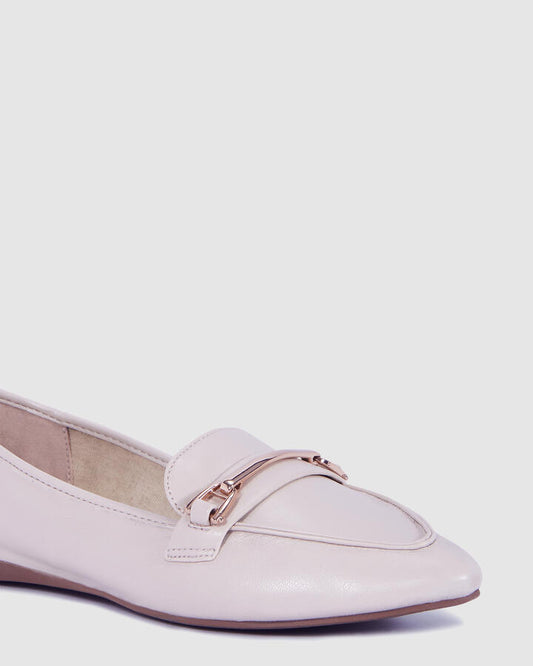 Image of Flats. Product name - Casino Oatmeal Vegan Flats in Beige colour by brand - Novo
