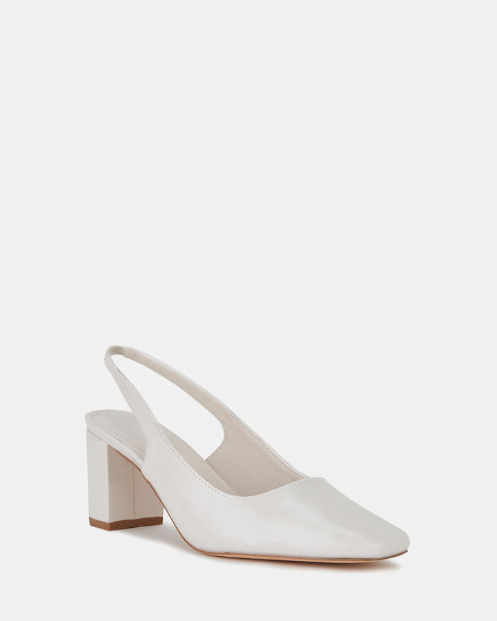 Image of Heels. Product name - Ishani Cream Patent Vegan Heels in Neutral colour by brand - Novo