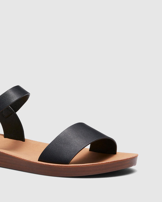 Image of Sandals. Product name - Tiny Black Vegan Sandals in Black colour by brand - Novo