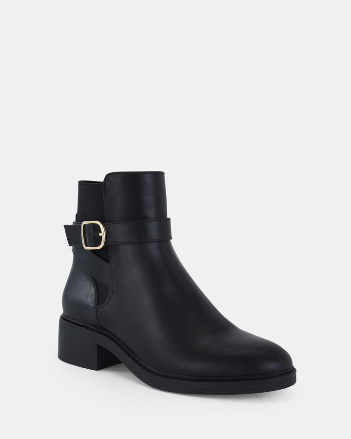 Image of Boots. Product name - Darya Black Vegan Boots in Black colour by brand - Novo