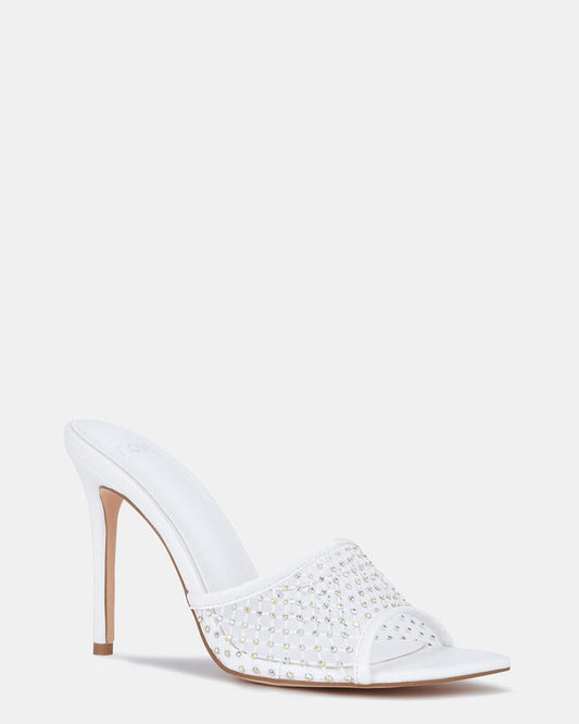 Image of Heels. Product name - Floss White Heels in Multi colour by brand - Novo