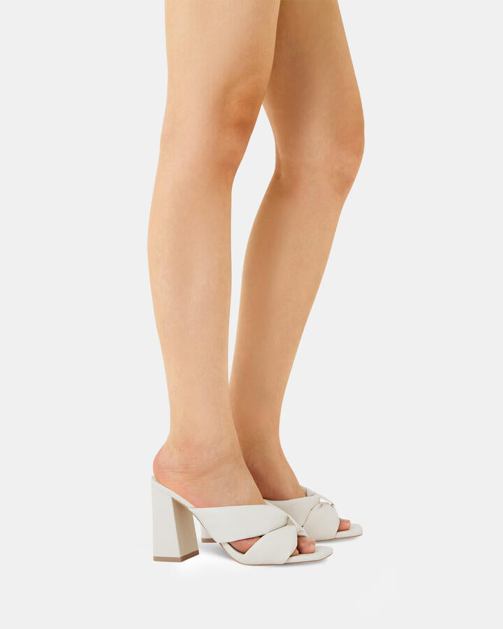 Image of Heels. Product name - Faiza Cream Vegan Heels in Neutral colour by brand - Novo