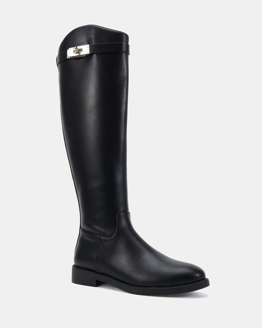 Image of Boots. Product name - Jesper Black Vegan Boots in Black colour by brand - Novo