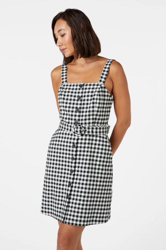 Image of Dresses. Productname: Claire Gingham Pinny in Black/Cream colour by brand - Princess Highway