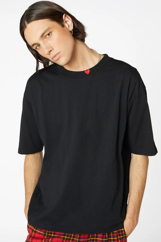 Image of T-Shirts. Productname: Heart & Dagger Cotton Tee in Black colour by brand - Dangerfield