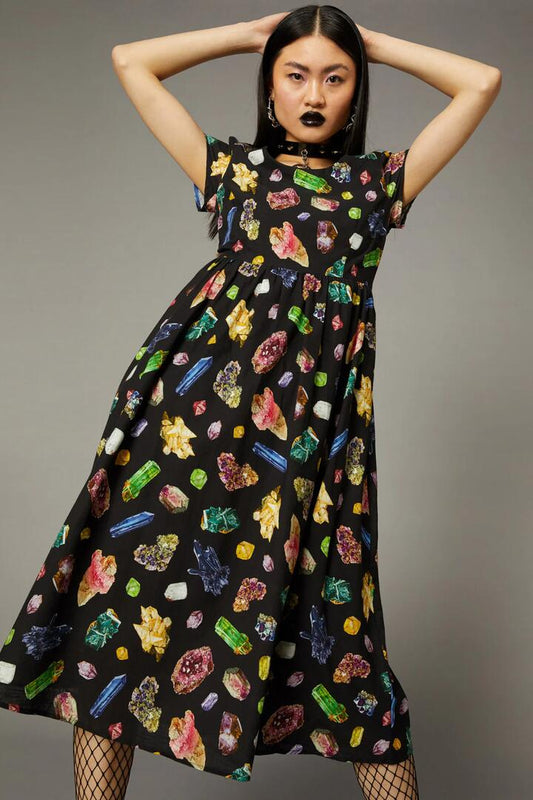 Image of Dresses. Productname: Glorious Geodes Goth Dress in Multi colour by brand - Black Friday
