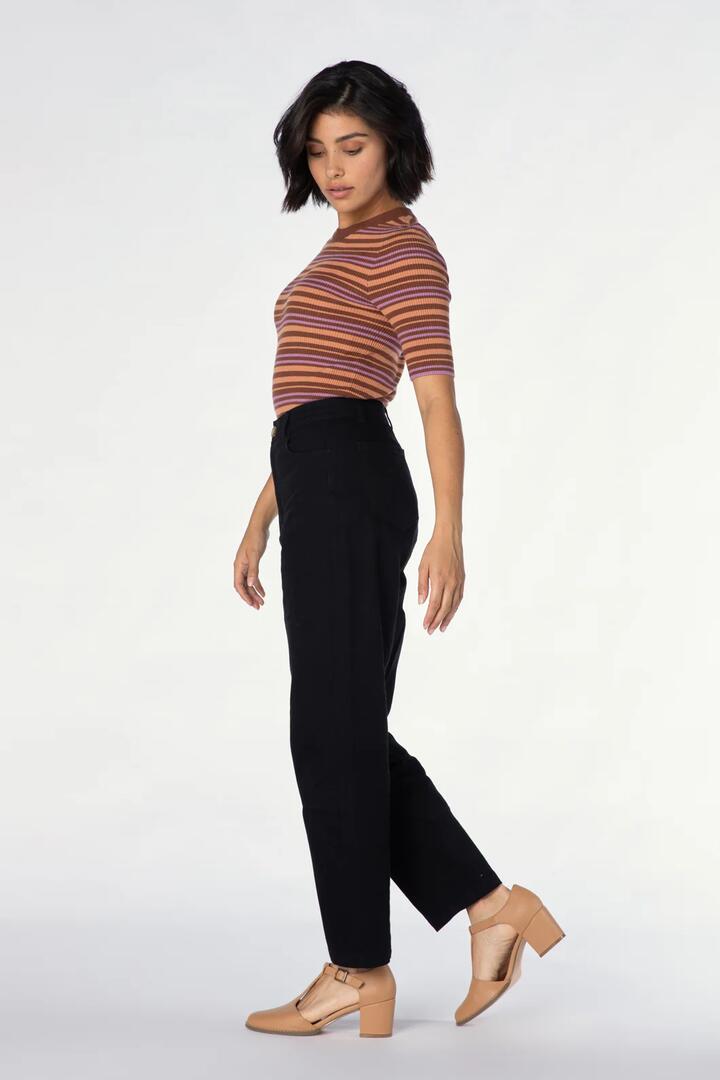 Image of a model wearing Pants. Productname: Kimberly Pant in Black colour by brand - Princess Highway