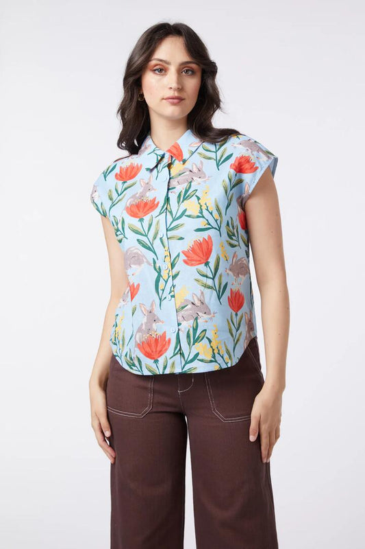 Image of Blouses. Productname: Bilby Blouse in Blue colour by brand - Princess Highway