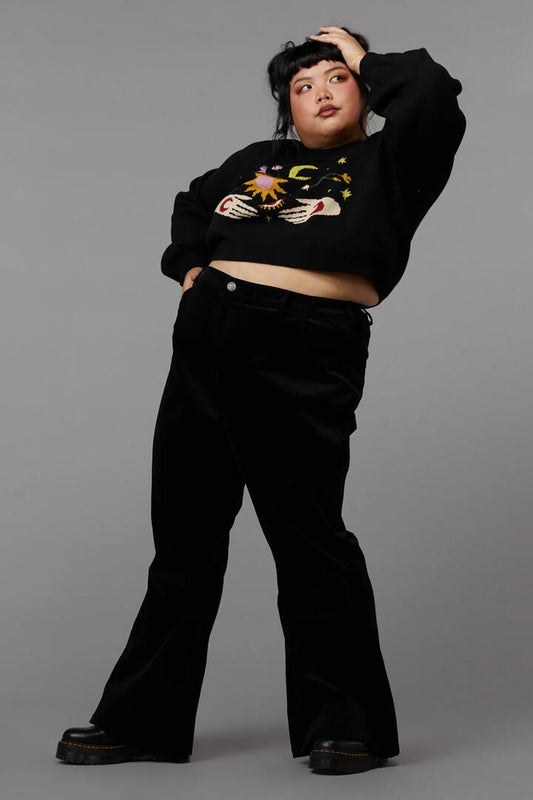 Image of a model wearing Pants. Productname: Curve Ring Mastress Pant in Black colour by brand - Black Friday