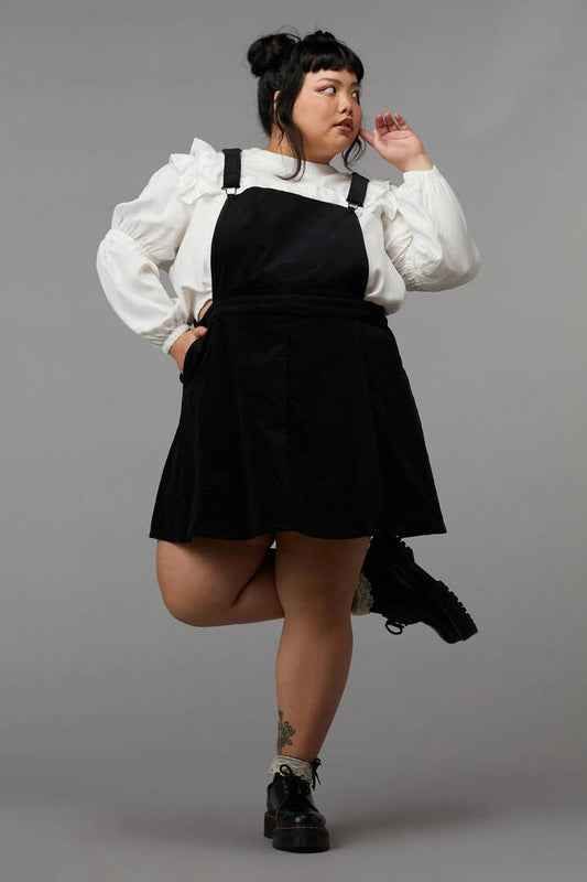 Image of Dresses. Productname: Curve Ring Mastress Pinafore in Black colour by brand - Black Friday