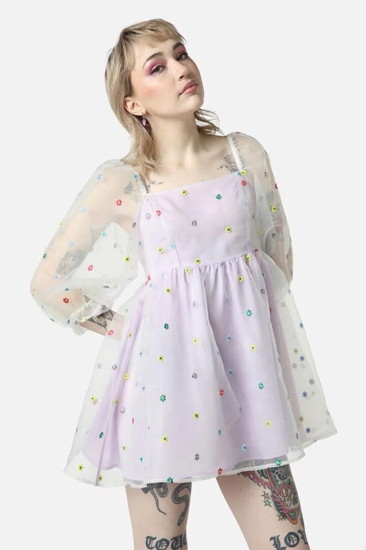 Image of Dresses. Productname: Ellen Daisy Mesh Dress in Multi colour by brand - Dangerfield